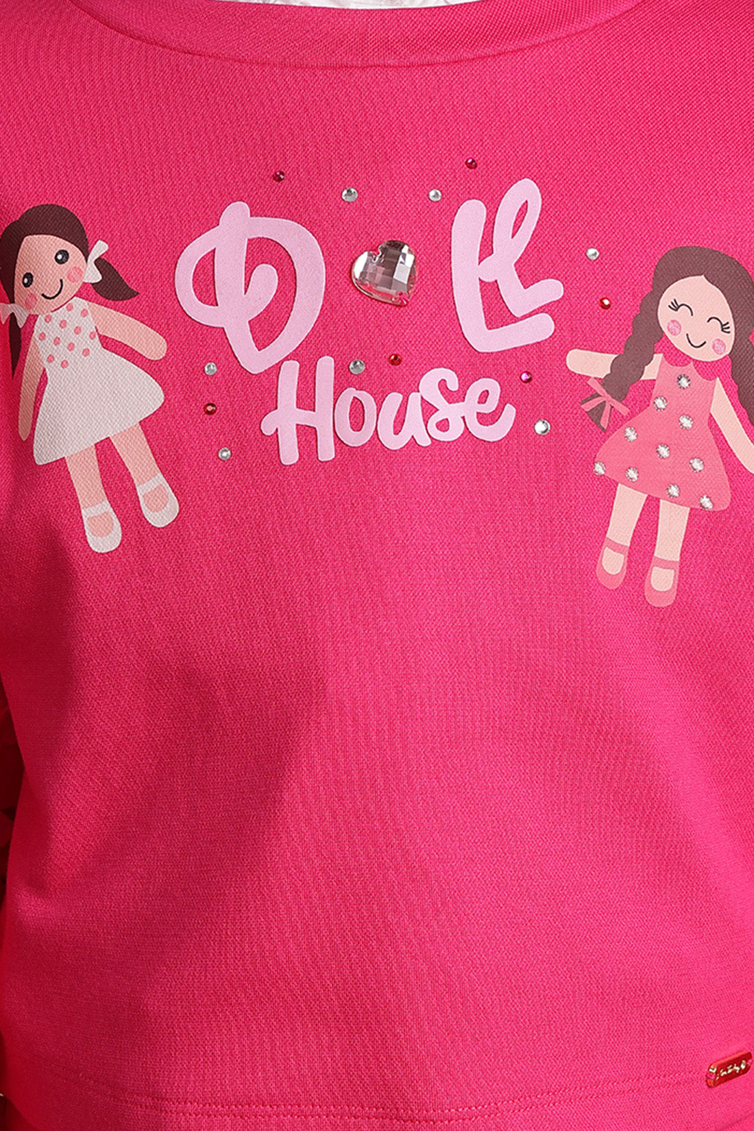 Girls Pink Doll House Themed Sweatshirt