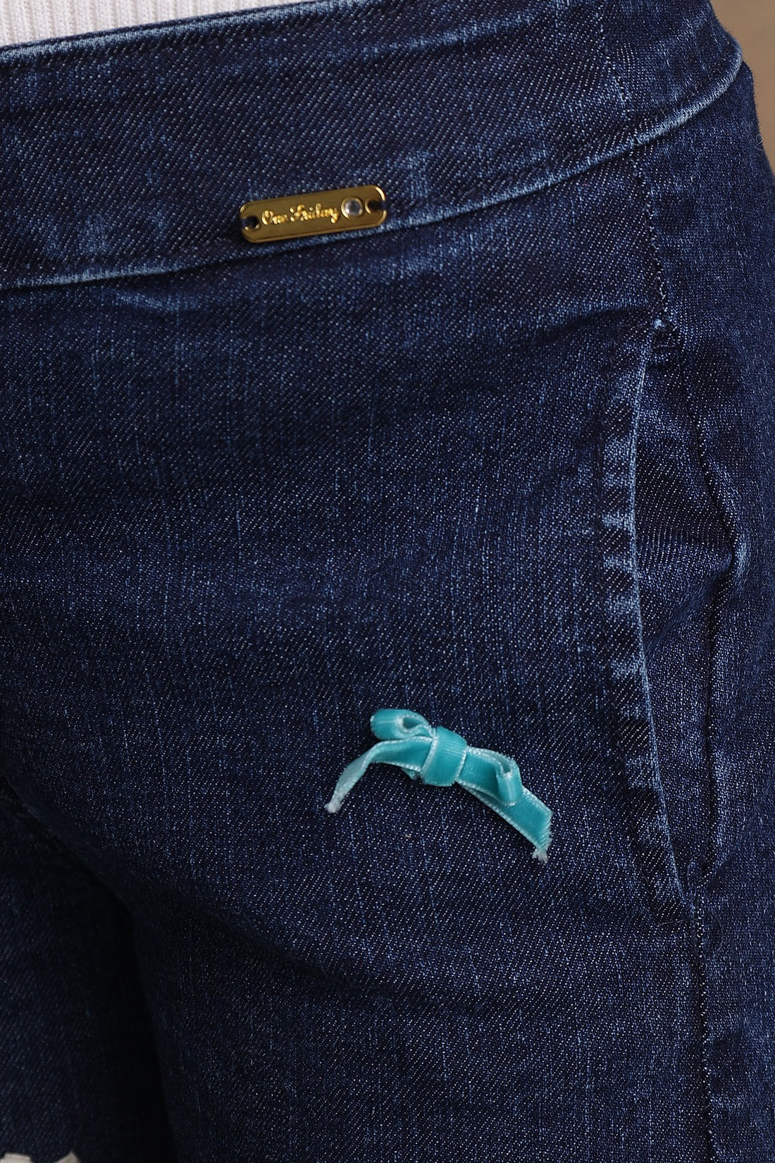 Kids Girls Dark Blue Flared Jeans