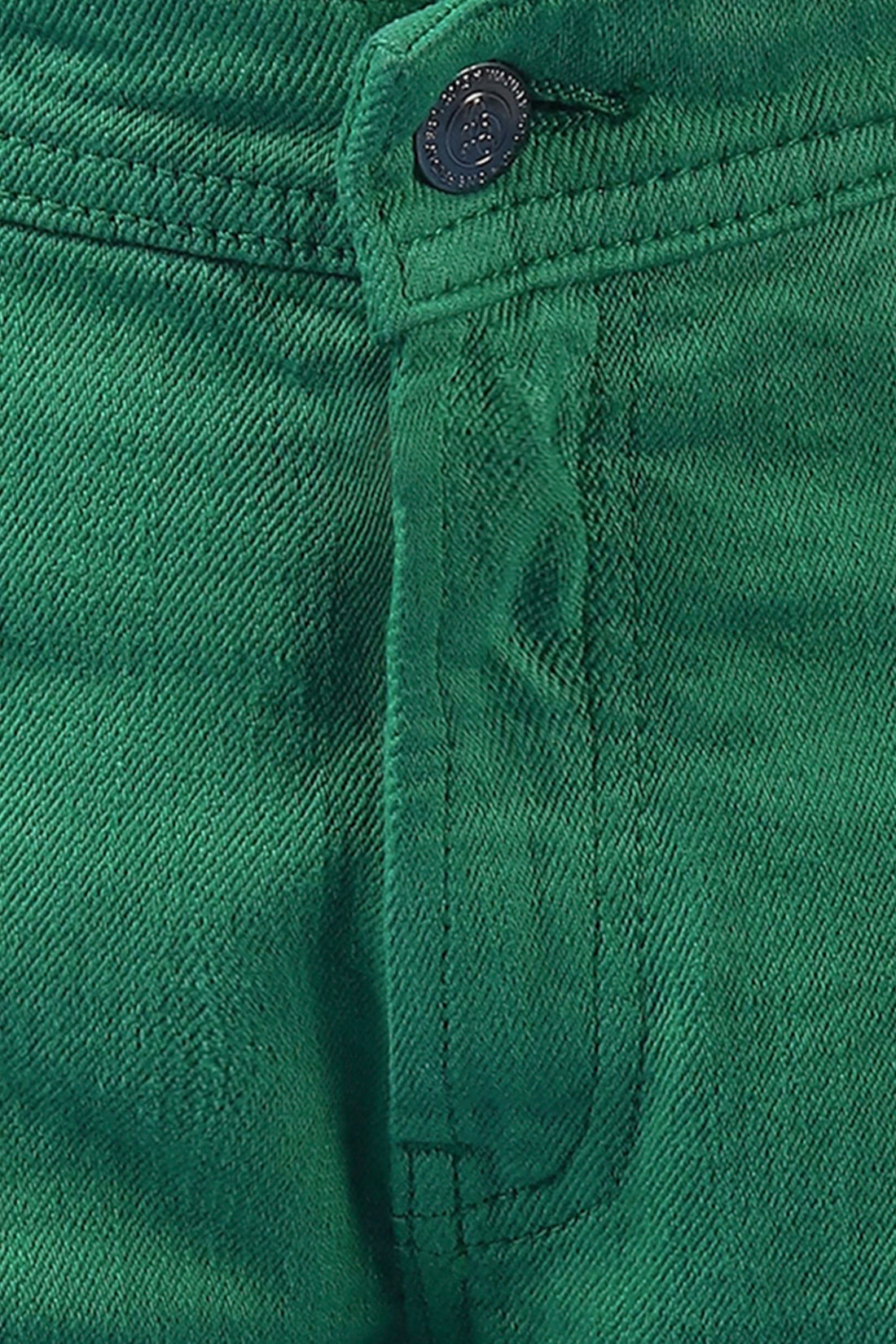 Boys Green Embroidered Jeans