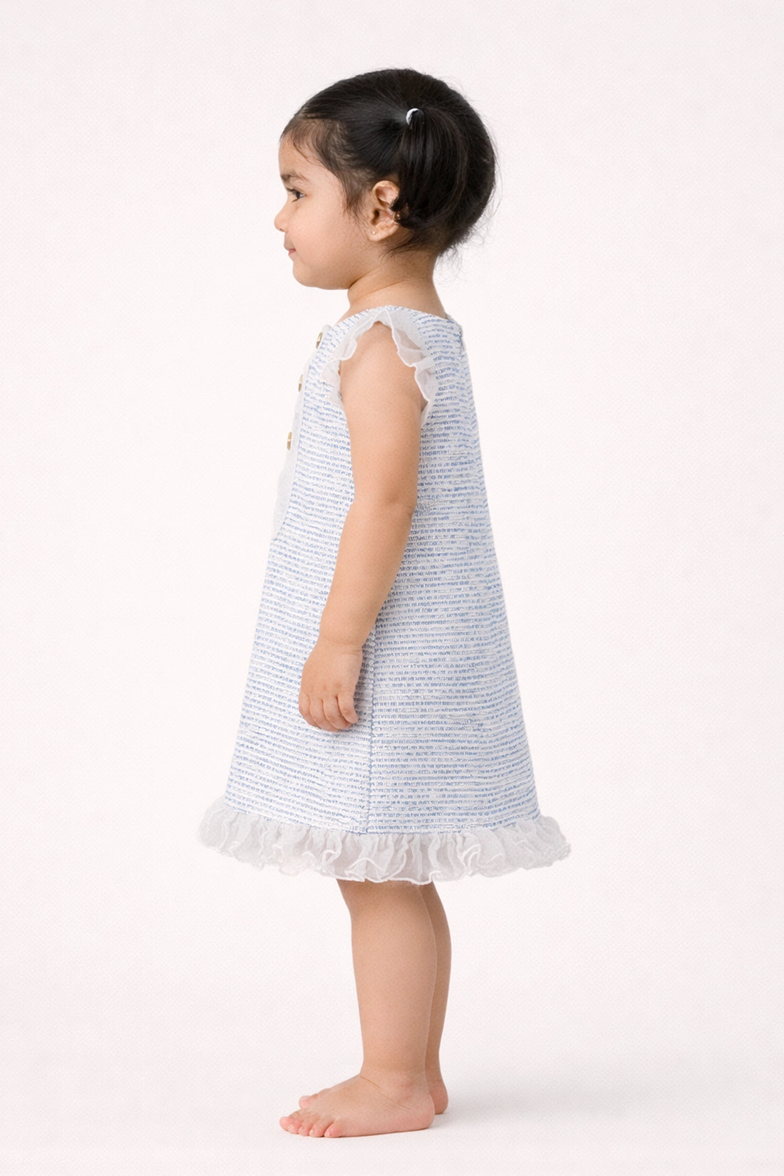 Baby Girls Blue Boucle Polyester Dress