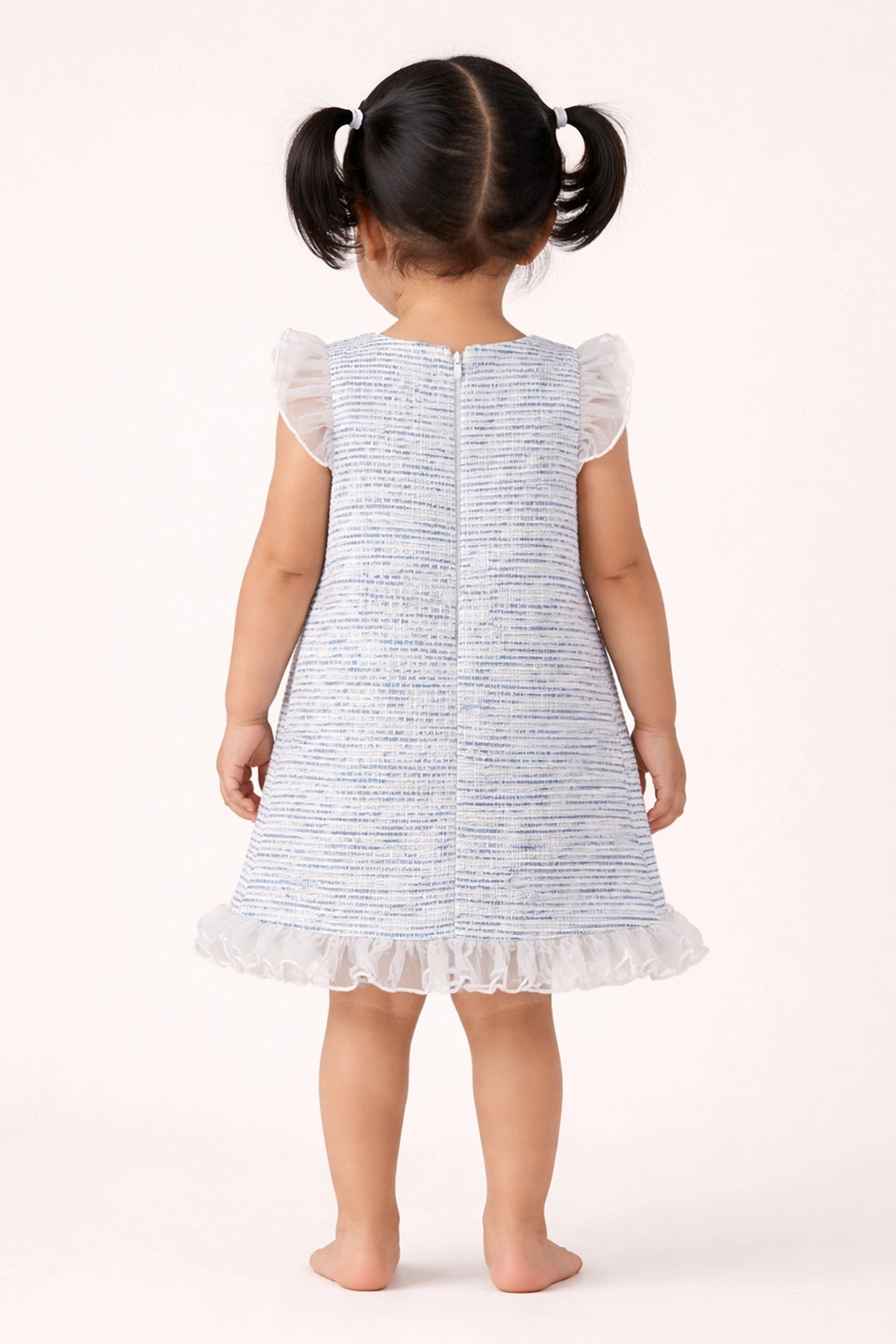 Baby Girls Blue Boucle Polyester Dress