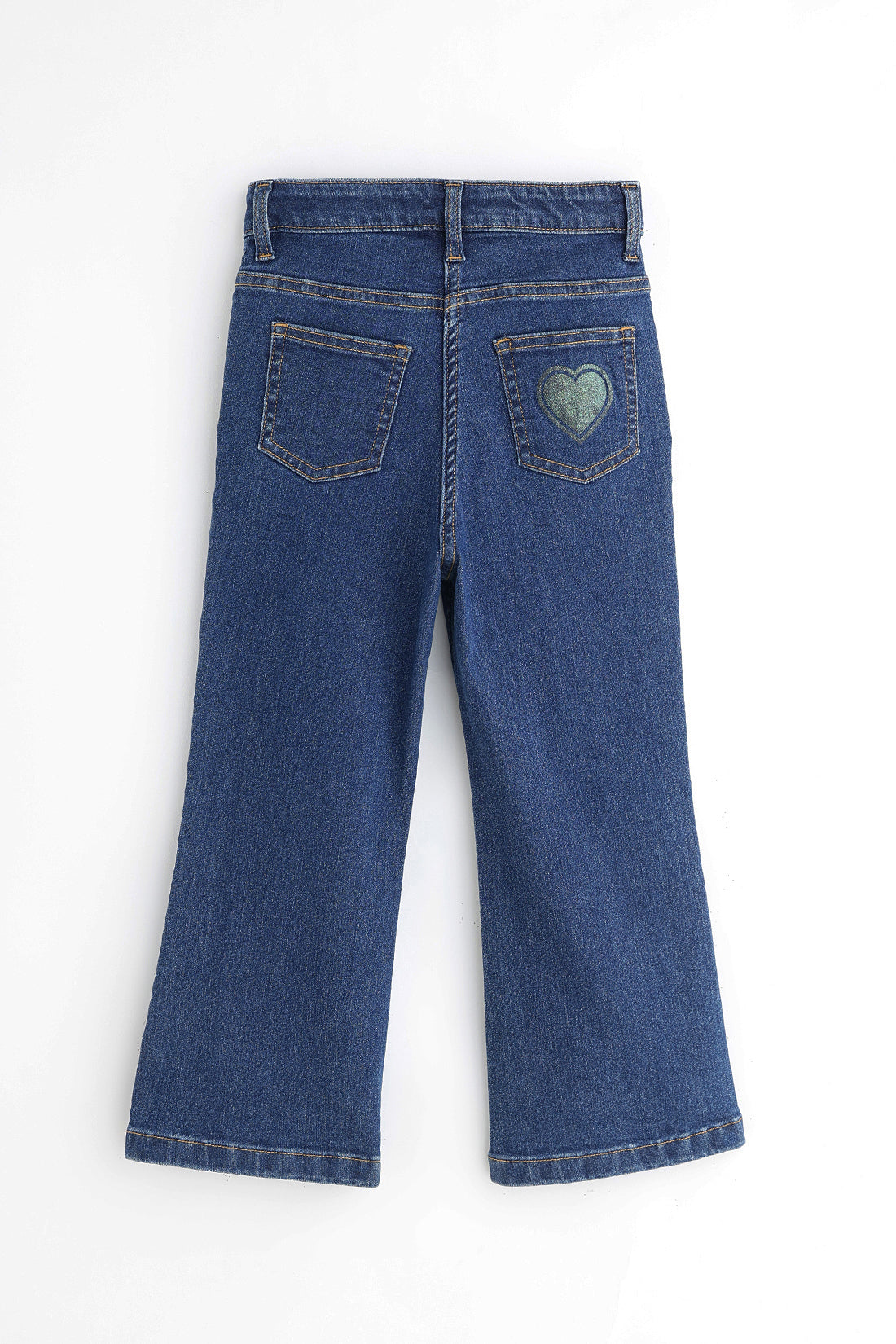 Girls Blue Woven Cotton Blend Slim Jeans