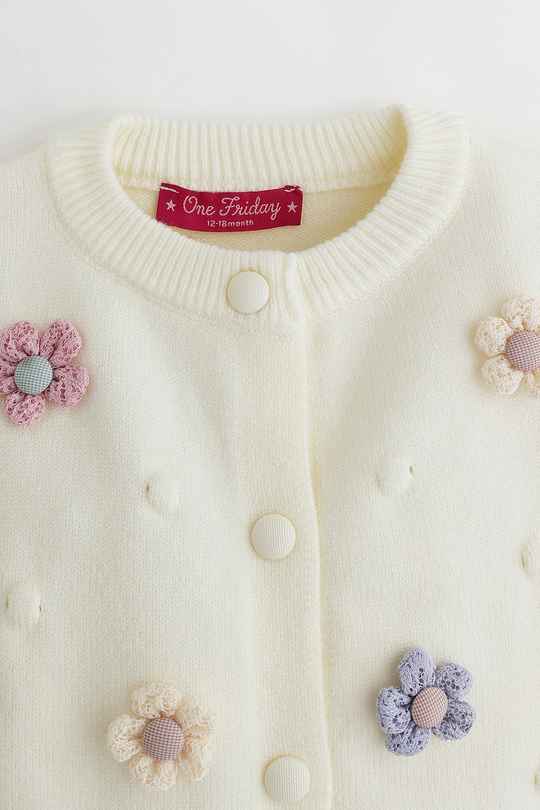 Baby Girls Off-White Knit Cardigan