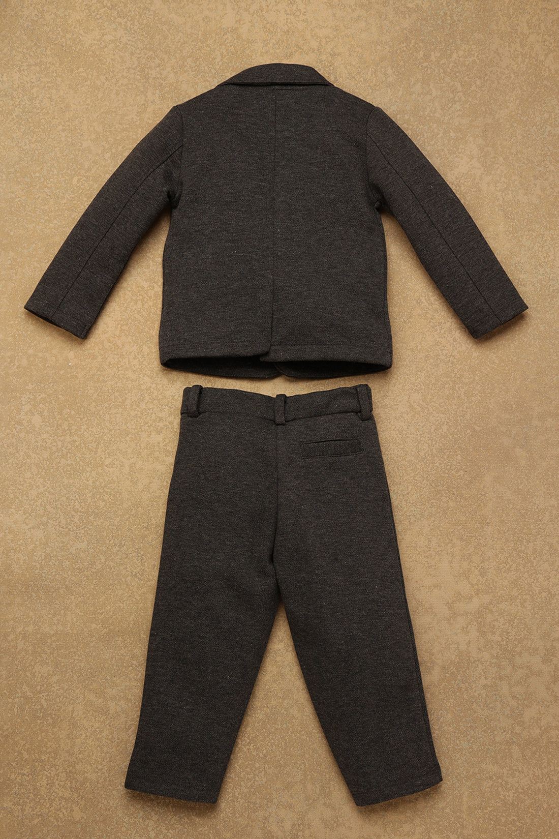 One Friday Baby Boys Grey Solid Two Piece Suit