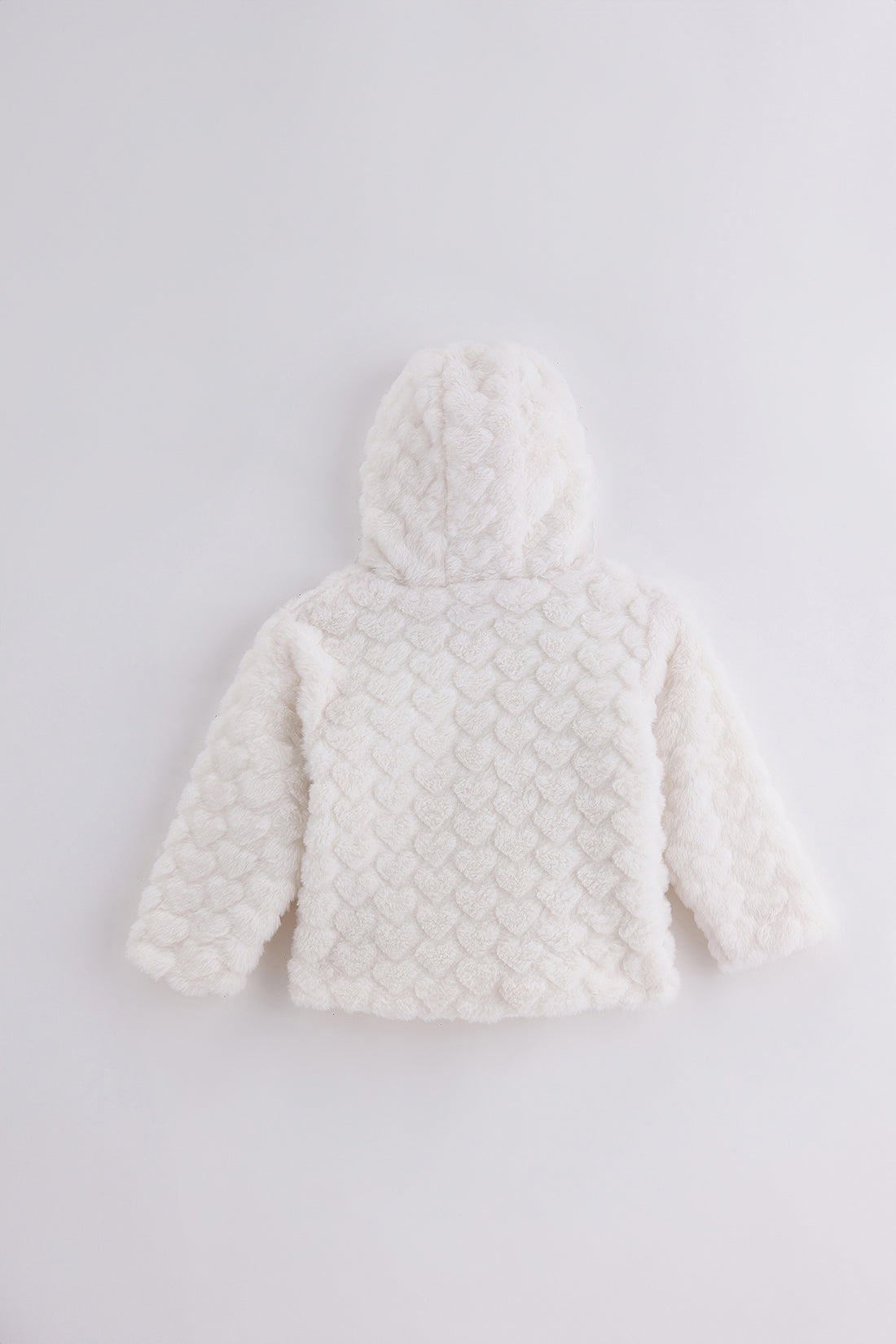 Baby Girls Off White Faux Fur Woven Jacket