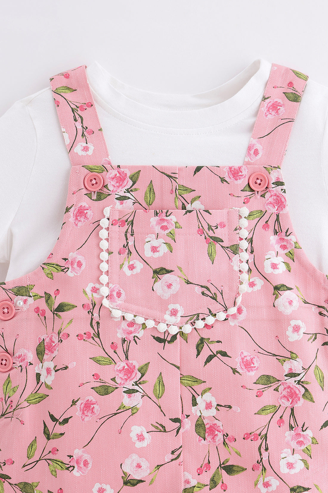 Boys Floral Print Cotton Dangri with Tee