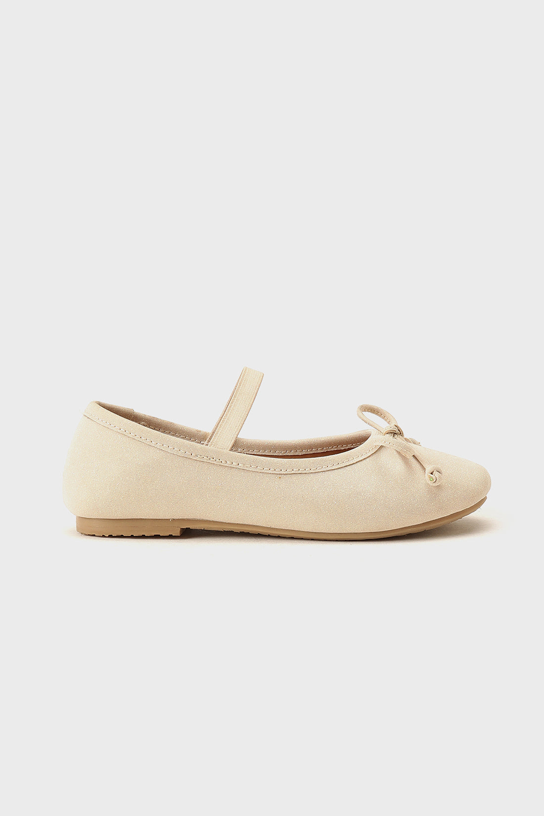 Girls Ecru Leather Partywear Shoe