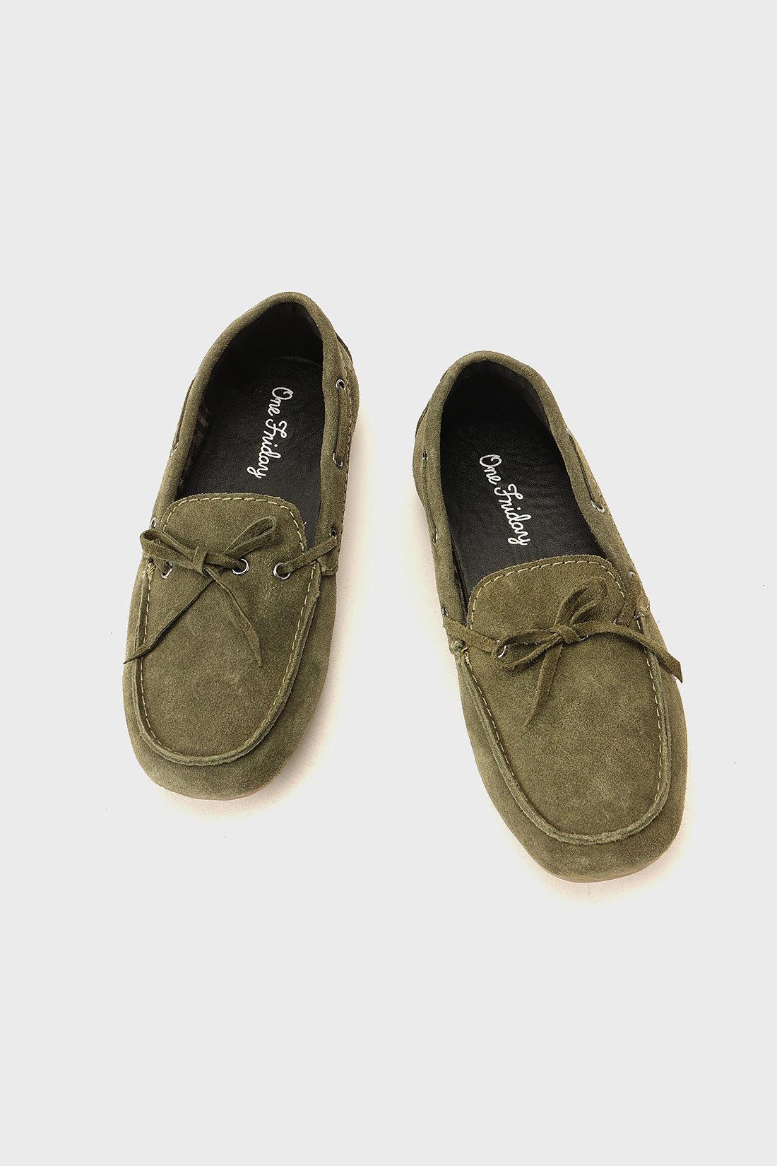 Boys Olive Leather Formal Shoes Premium Finish | One Friday