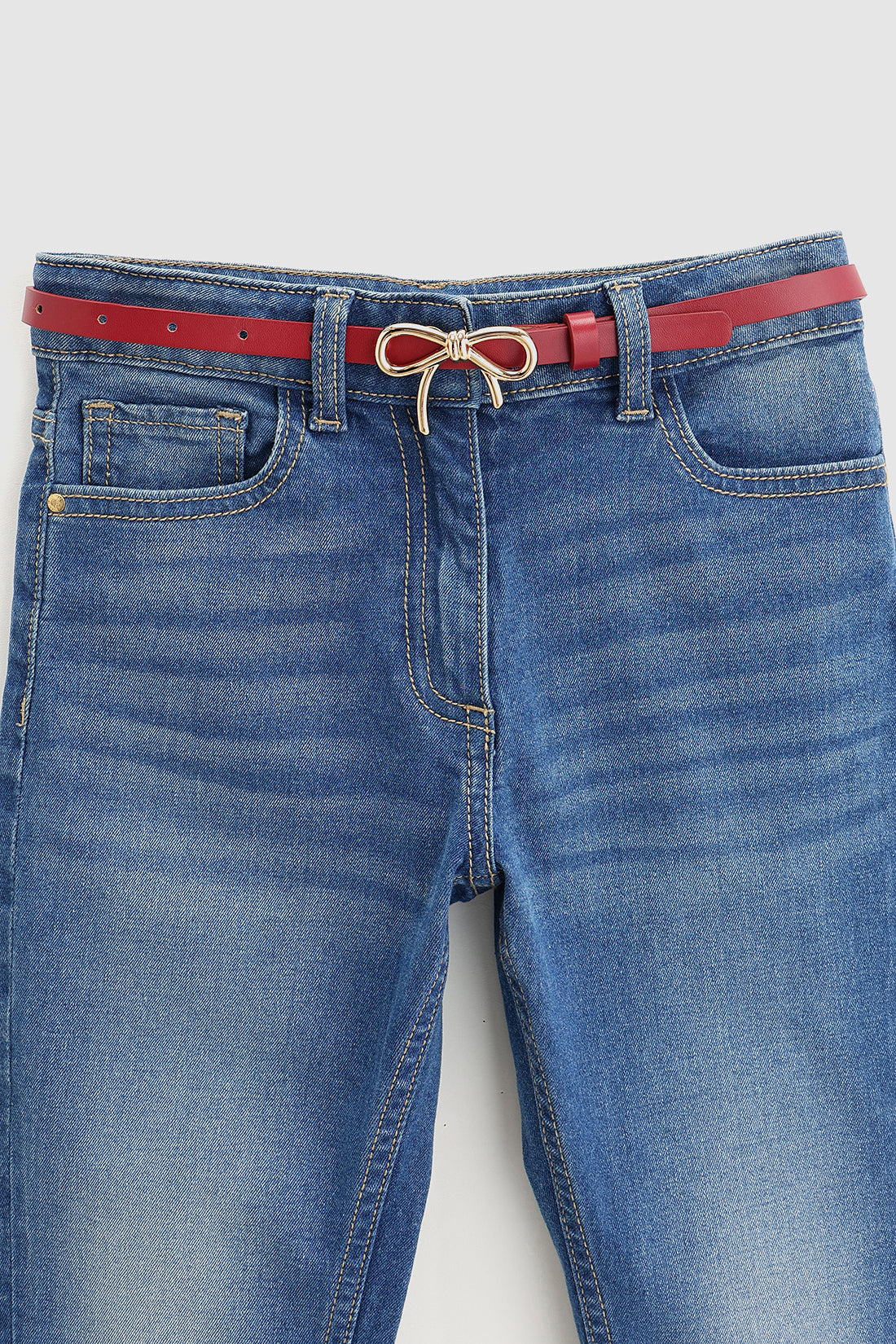 Burgundy Girls Solid Leather Belt