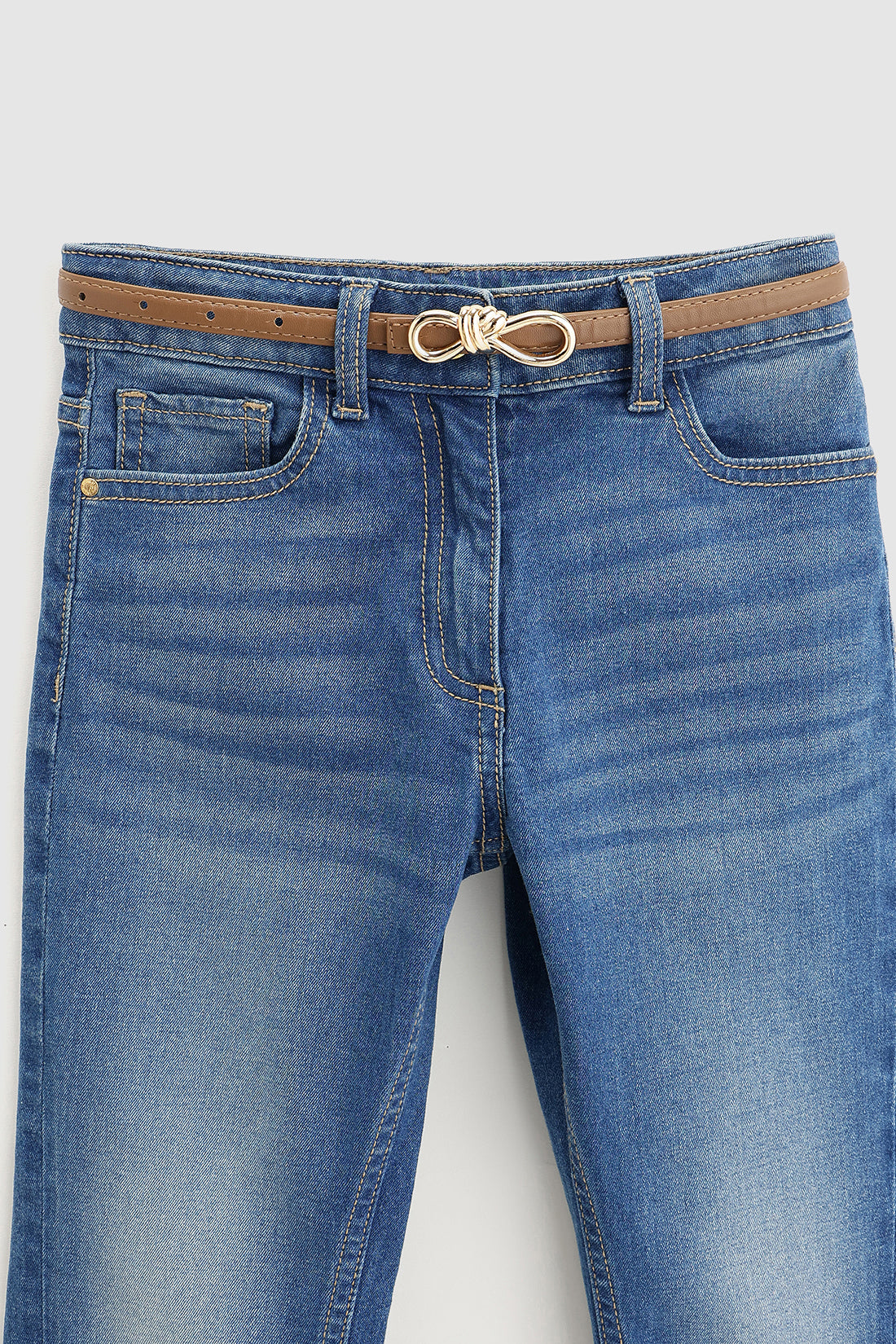 Brown Girls Solid Leather Belt