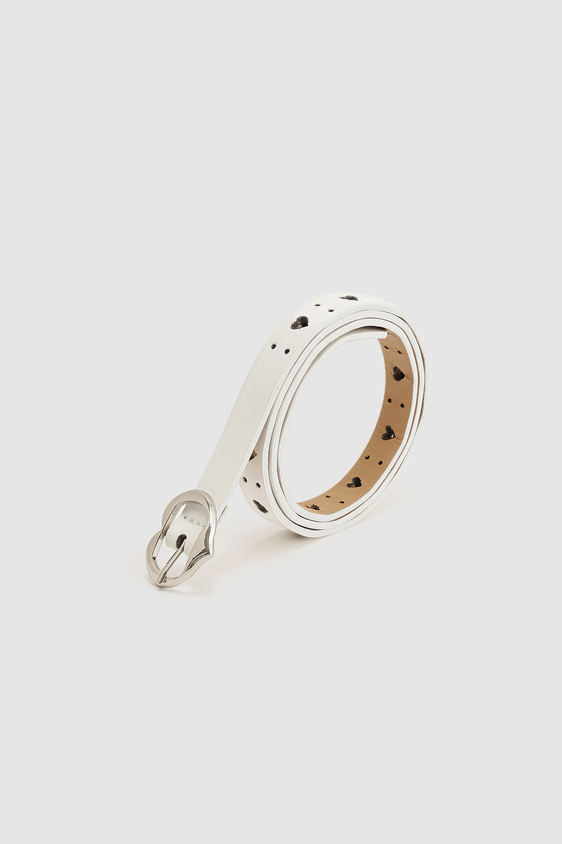 White Girls Solid Leather Belts