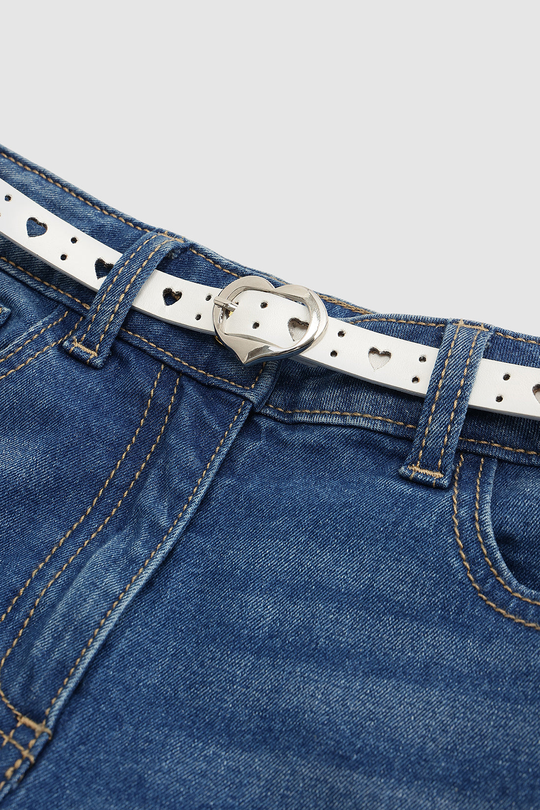 White Girls Solid Leather Belts