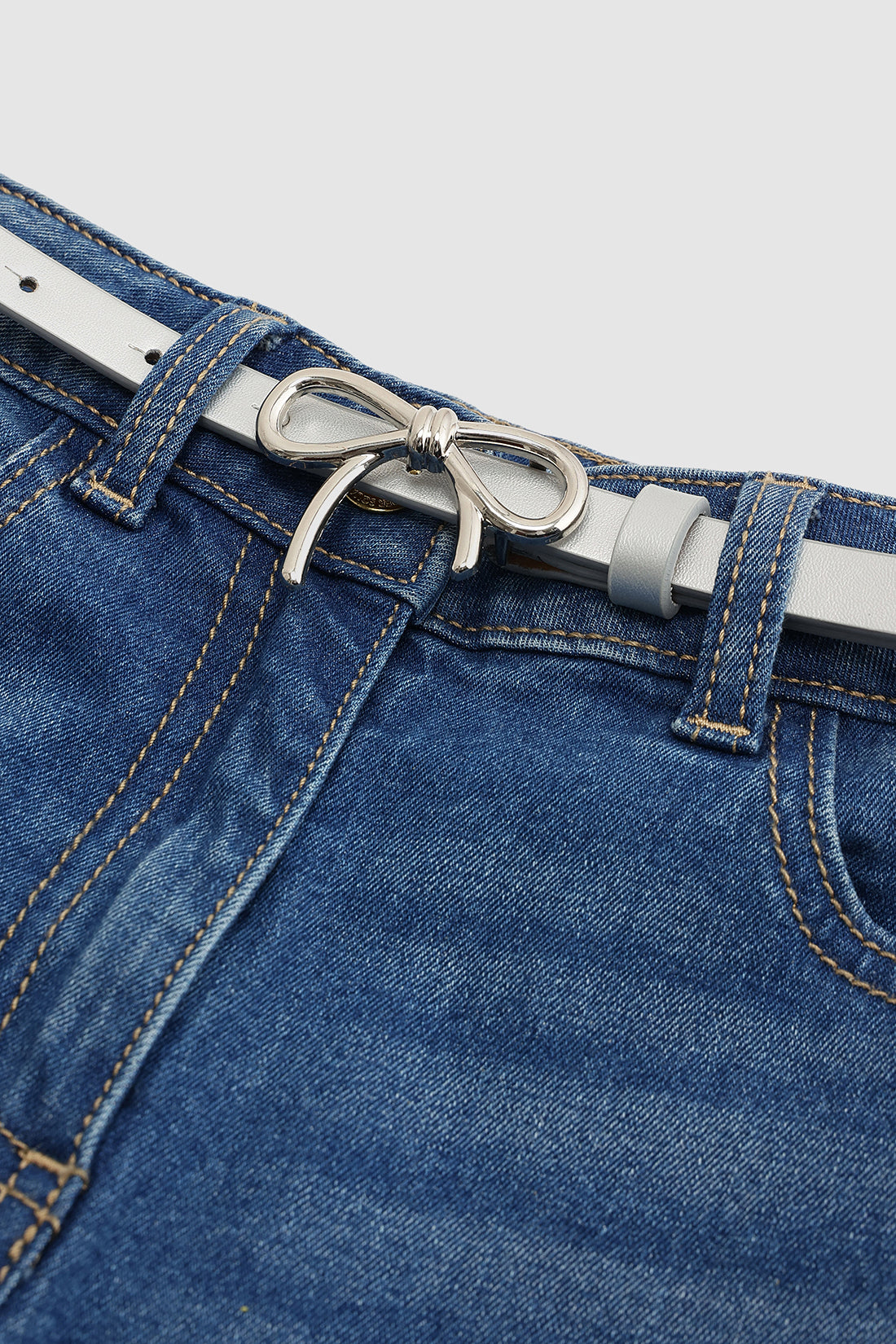 Silver Girls Solid Leather Belts