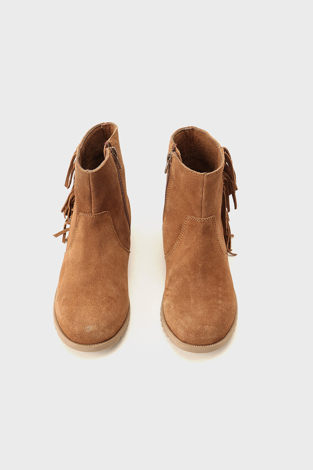 Girls Tan Leather Boots Casual Everyday Style | One Friday