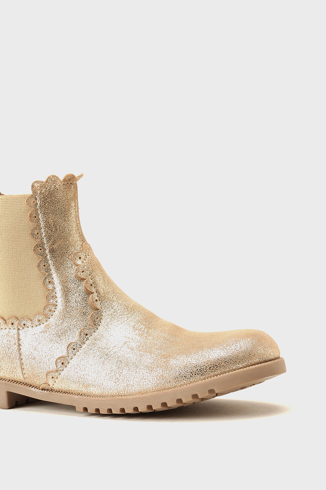 Girls Gold Leather Boot