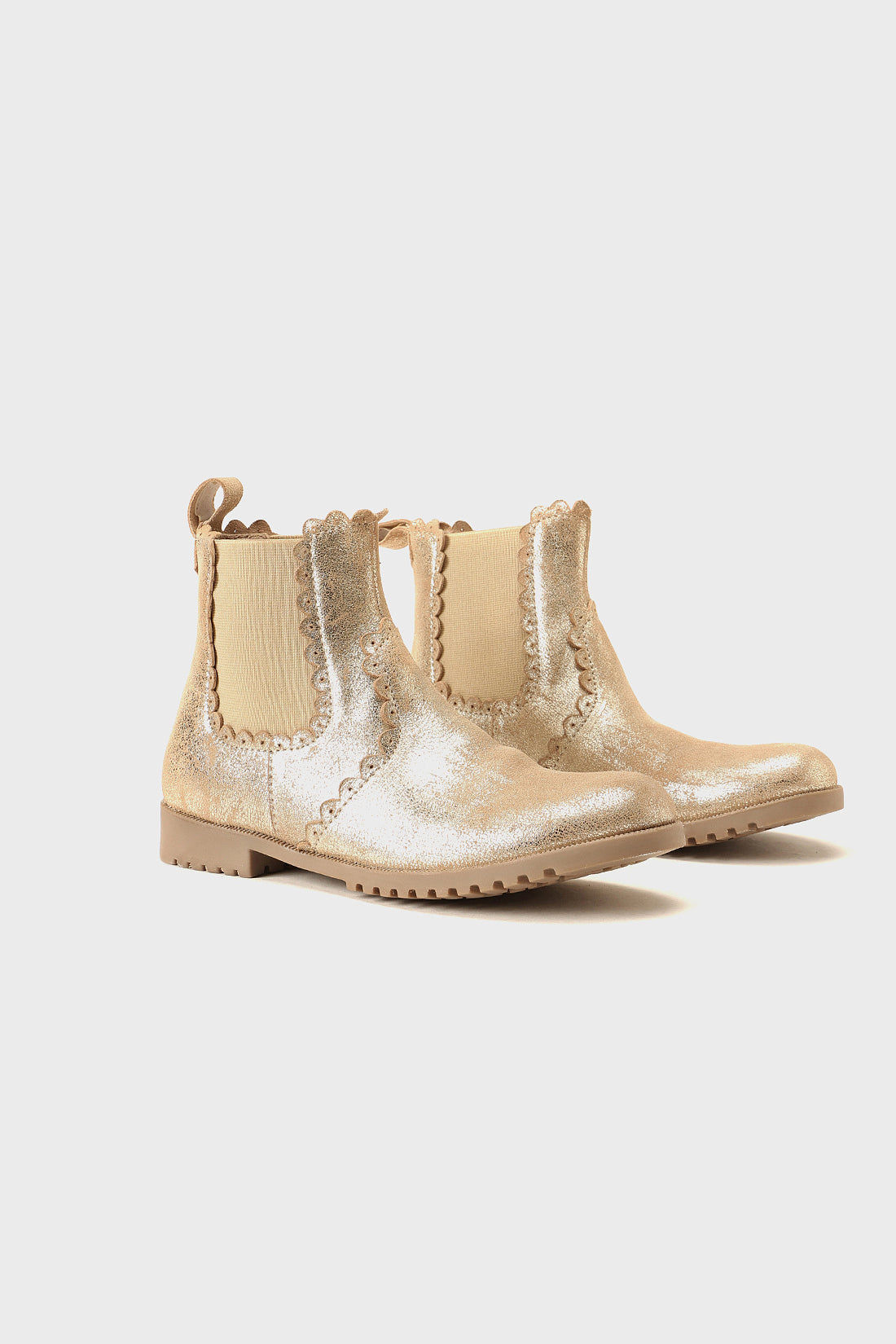 Girls Gold Leather Boot