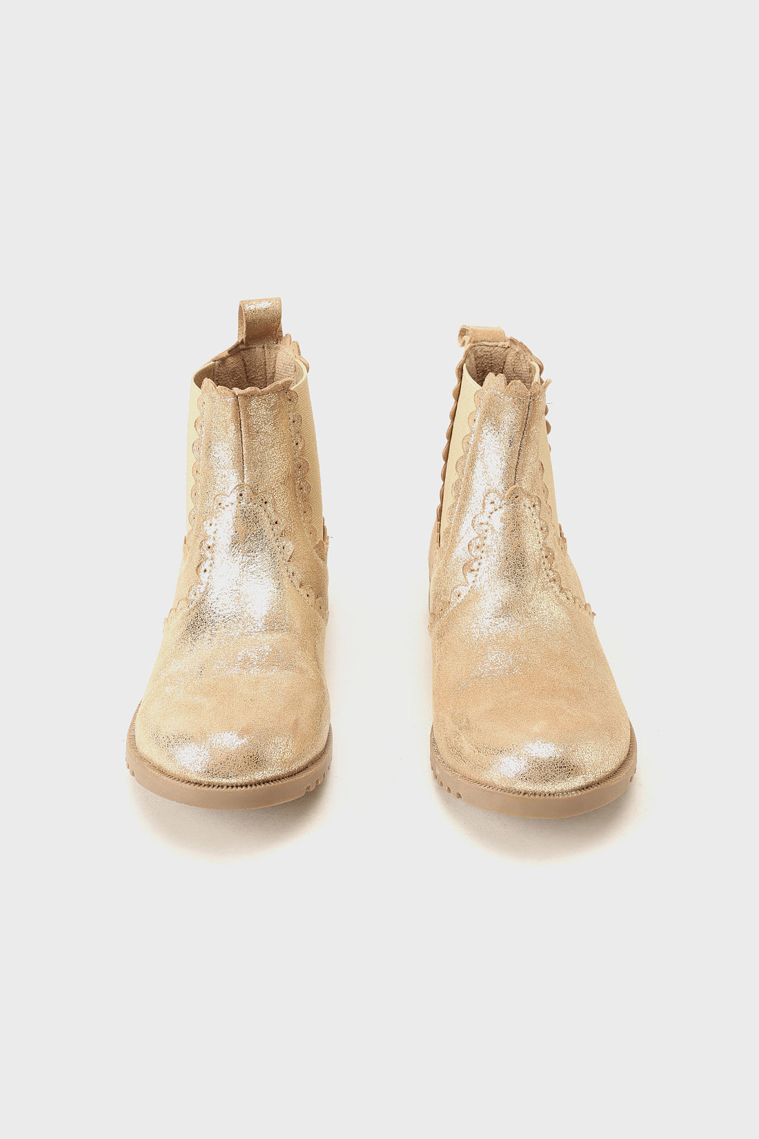 Girls Gold Leather Boot