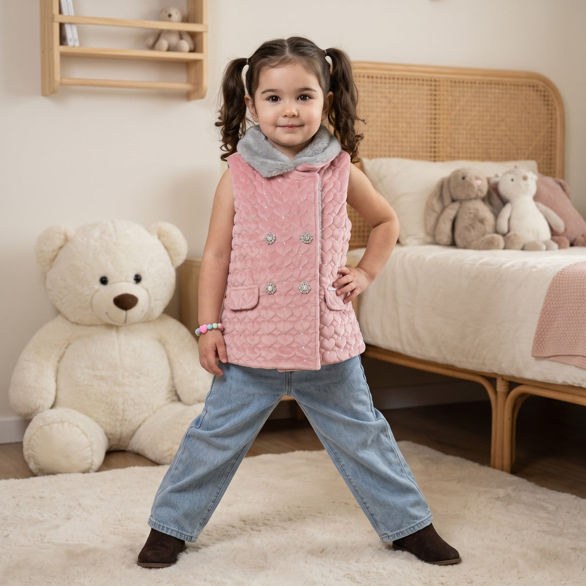 Girl Chic Pink Faux Fur Wonderland Coat