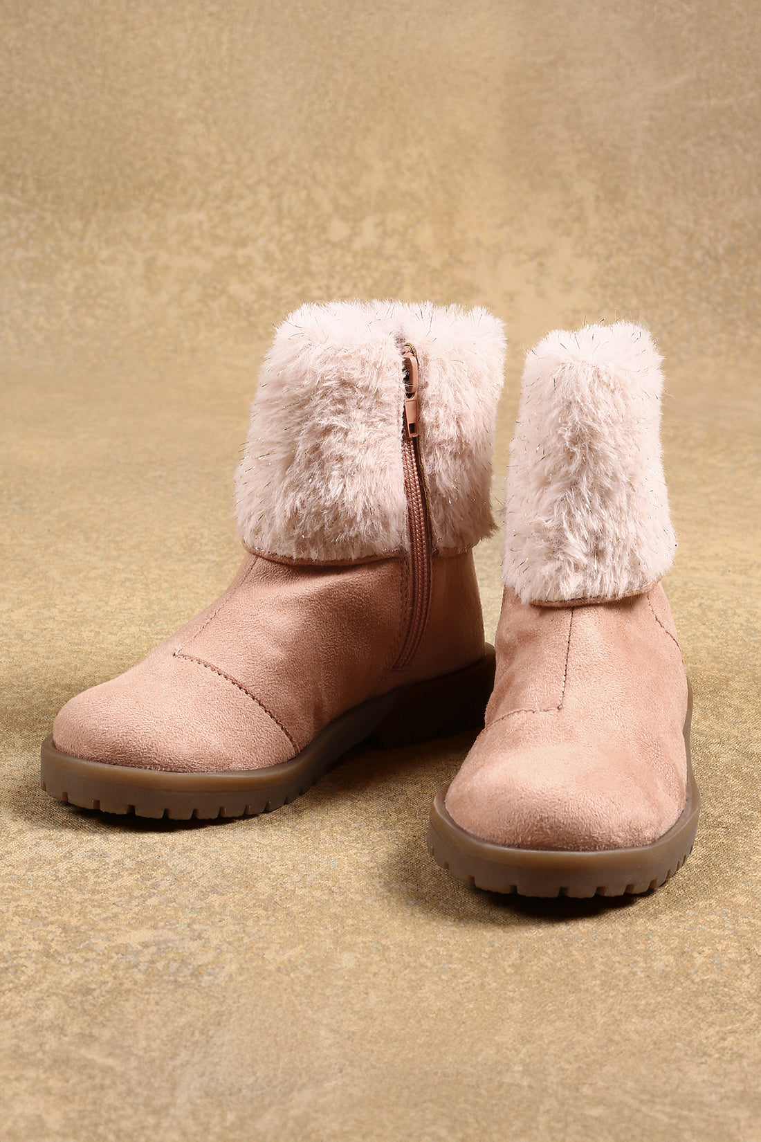 Girls Pink Solid Boots