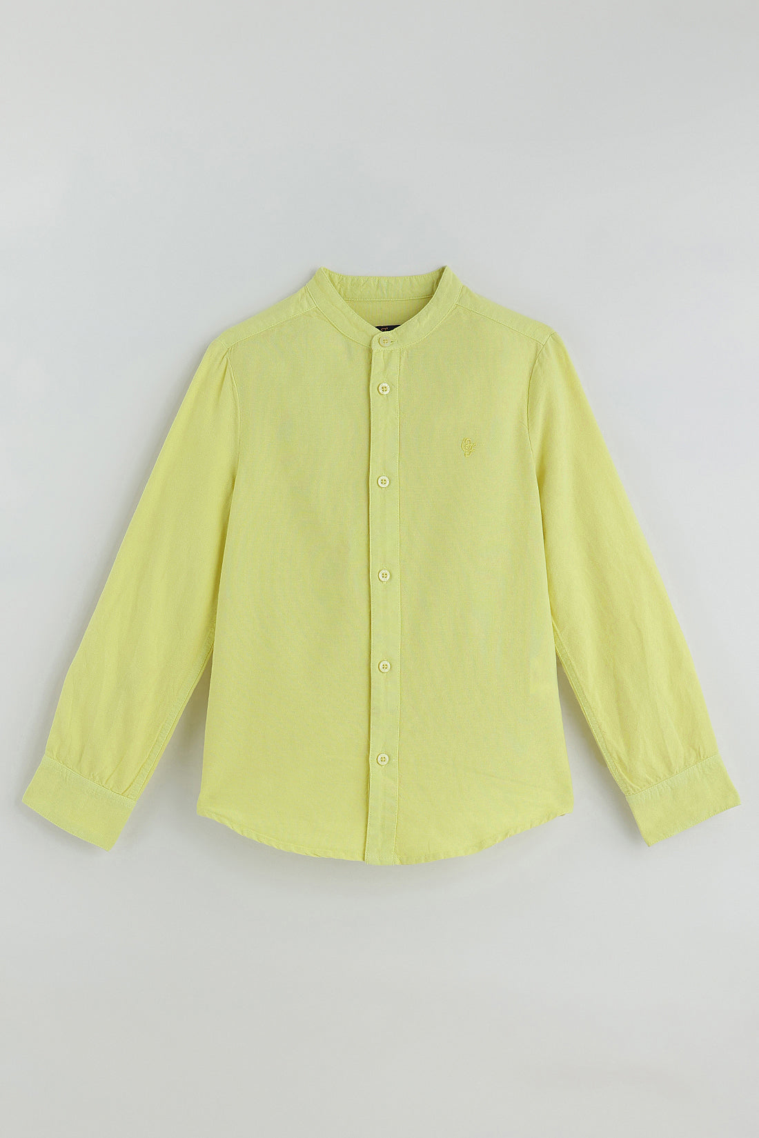 Boys Yellow Full Sleeve Solid Shirt by One Friday