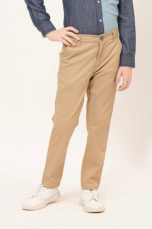 One Friday Varsity Chic Beige Comfort-fit Pants for Boys