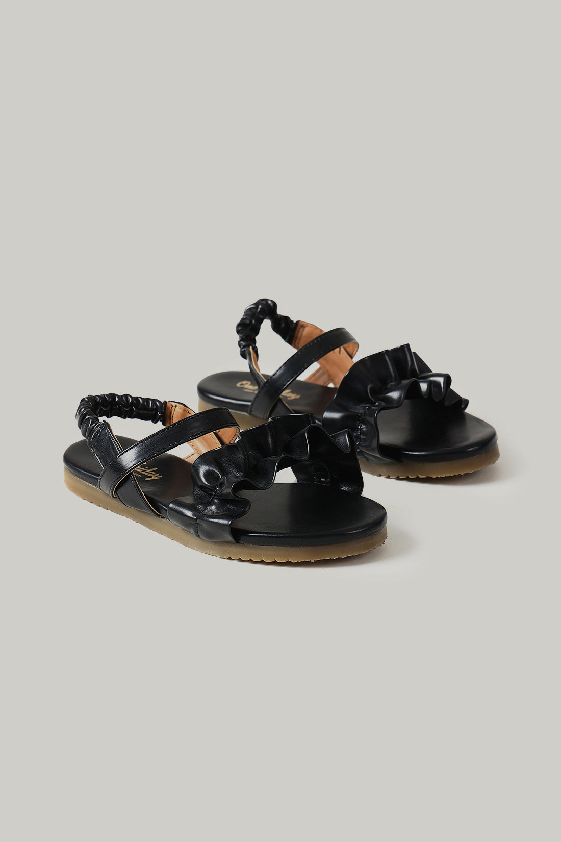 Girls' Black Midnight Ruffle Sandals Online By One Friday
