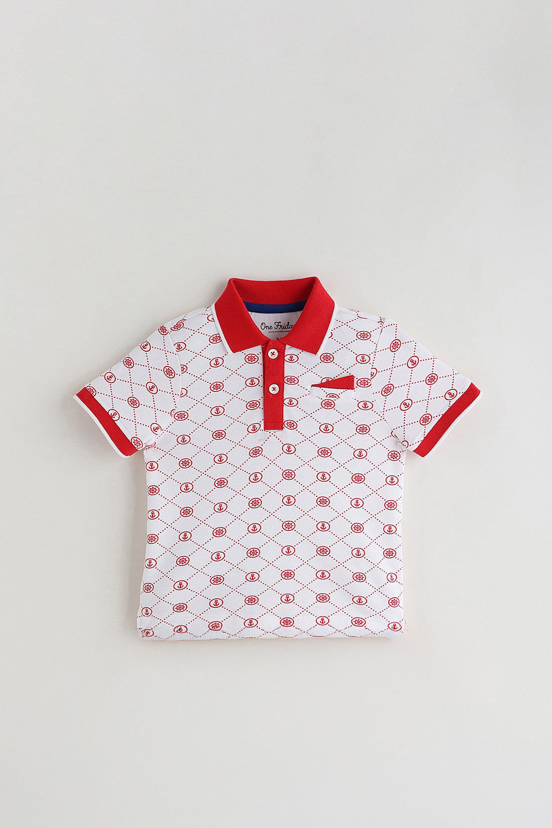 Kids Boys Red Regular Short Sleeve Printed T-Shirt by One Friday