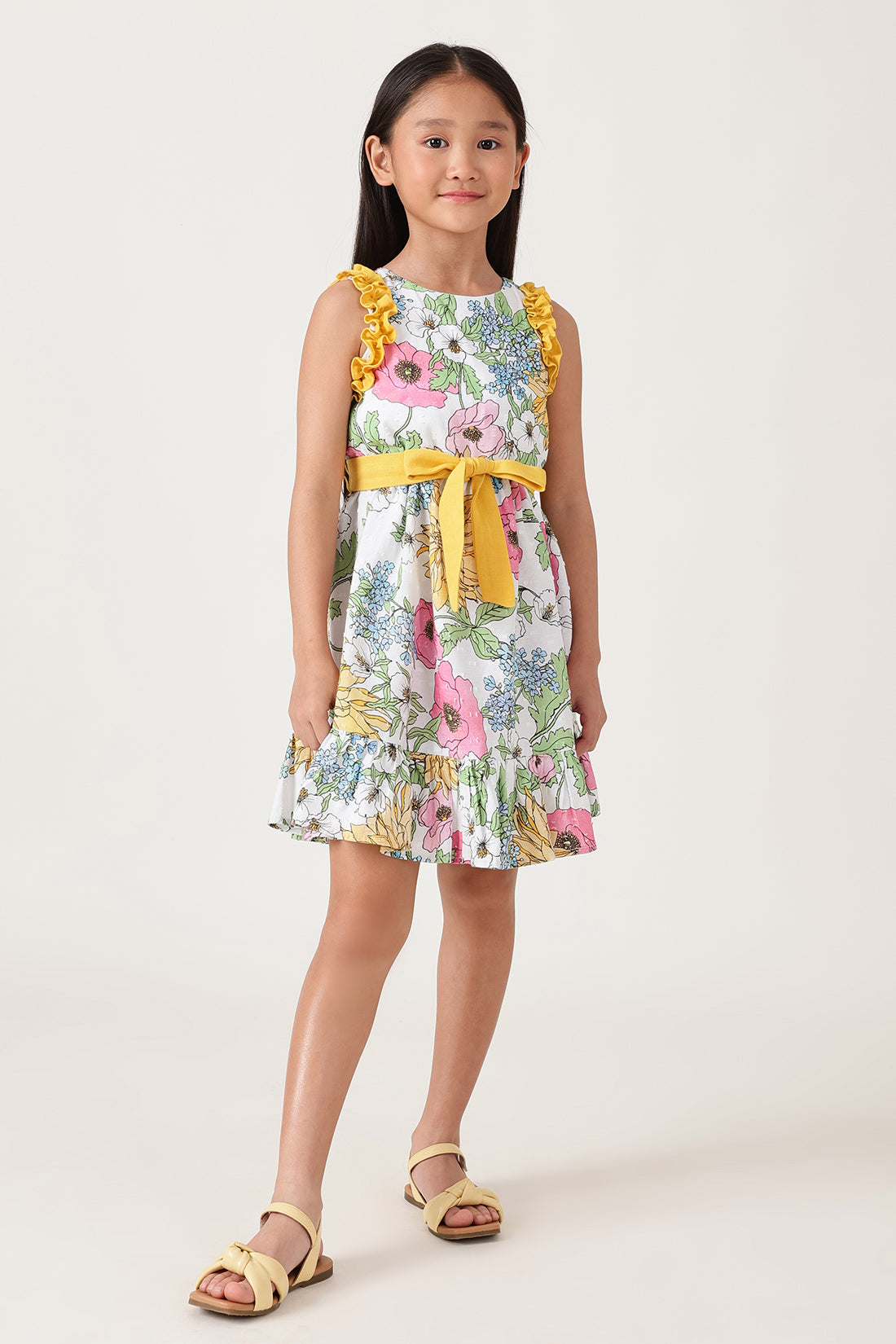 One Friday Girls Multi Flower Print Dress