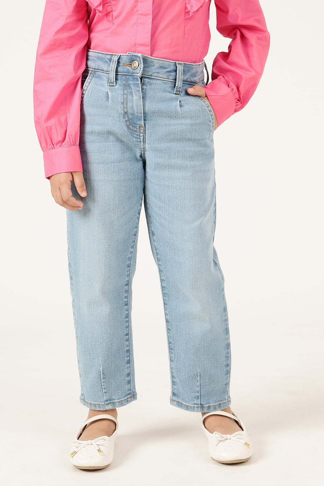 Girls Blue High Stretchable Denim Jeans