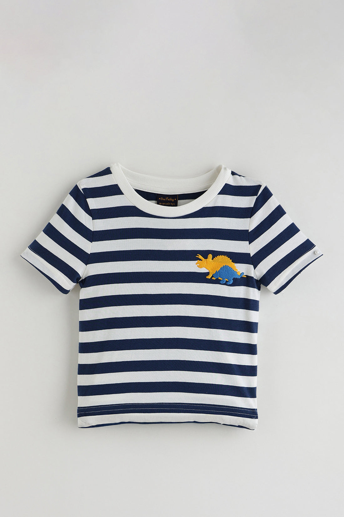 Kids Boys Blue Regular Half Sleeve Printed T-Shirt By One Friday