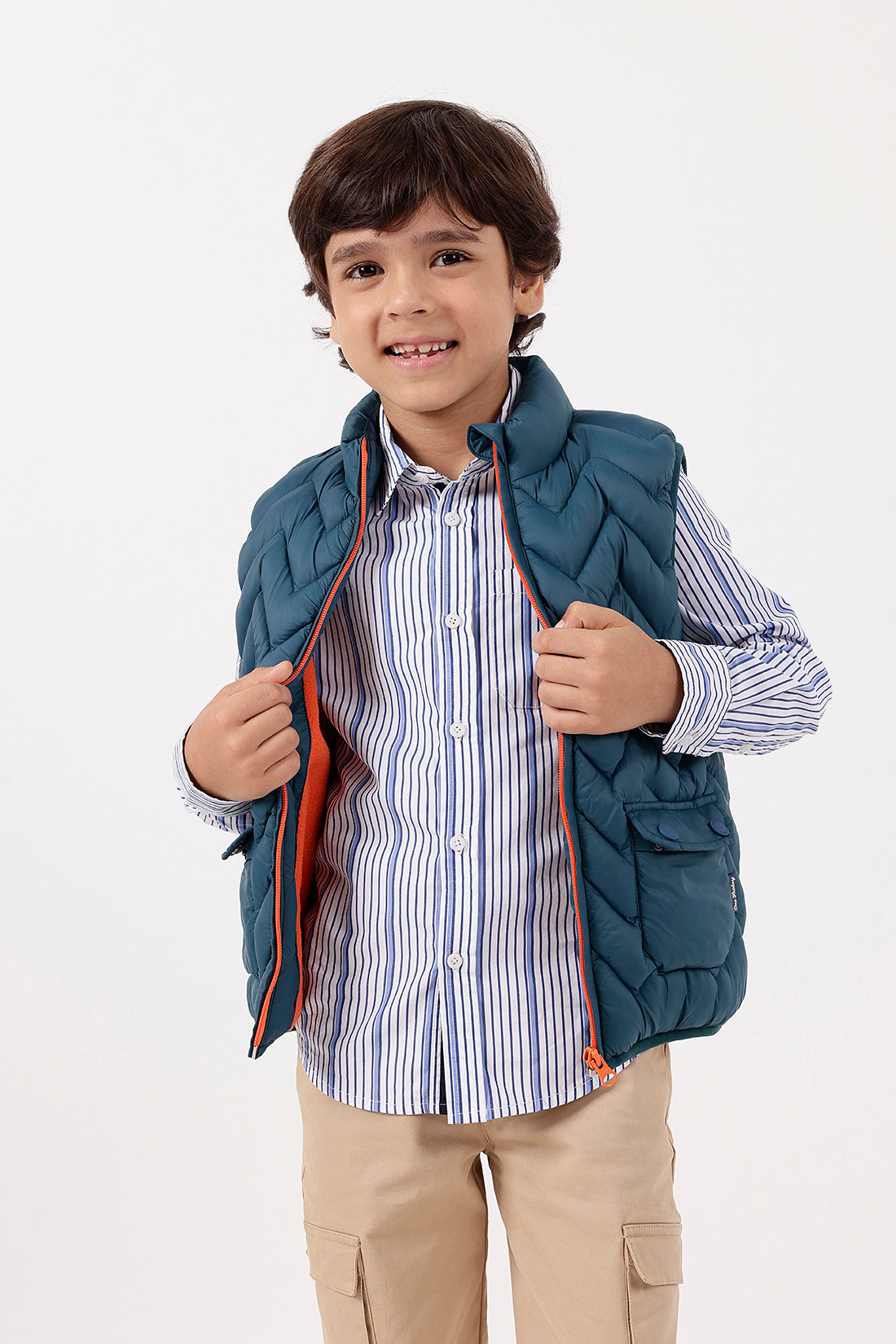 Boys Teal Sleeveless Jacket One Friday