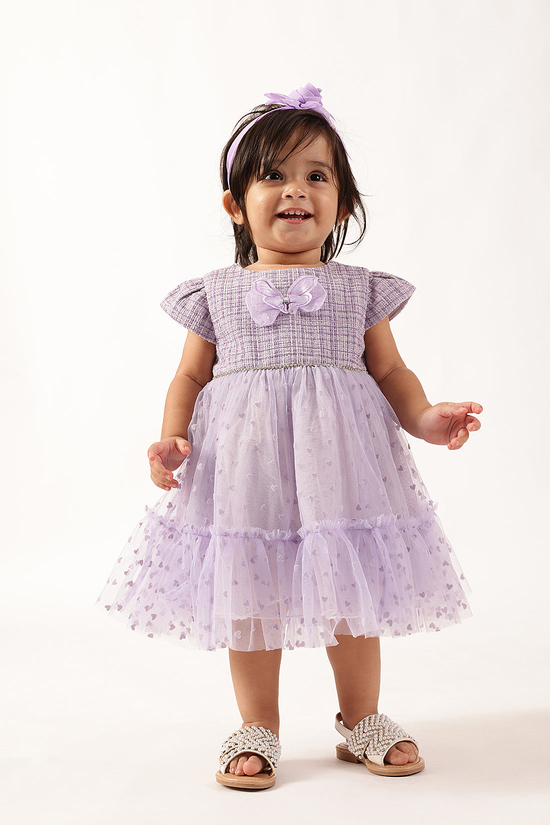 Baby Girls Lilac Boucle Dress