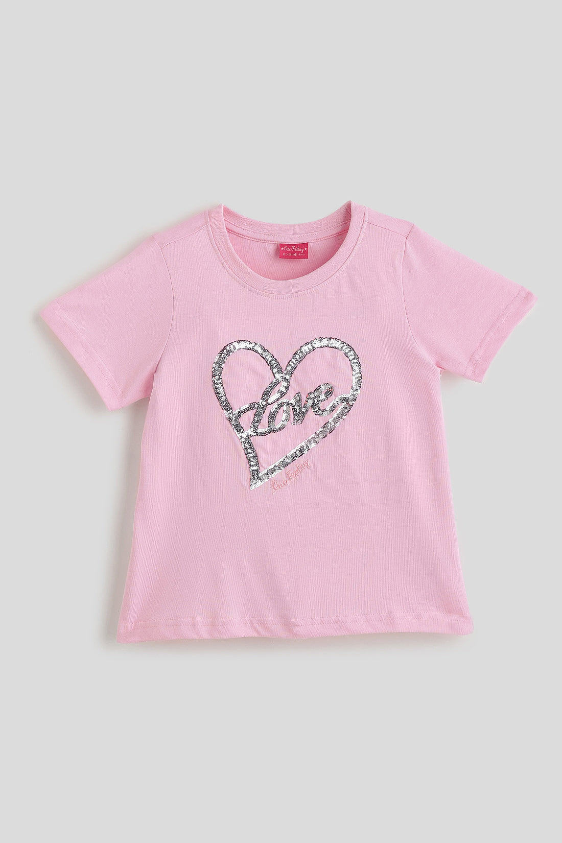 Girls Pink Solid T-Shirt
