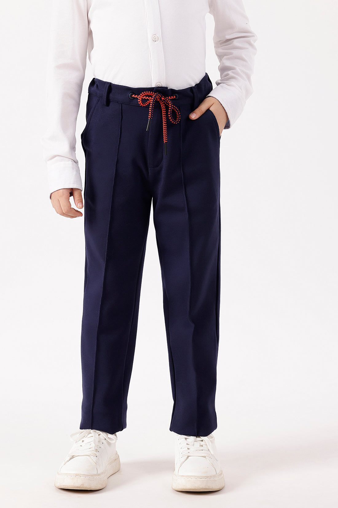 Boys Navy Blue Lycra Trouser
