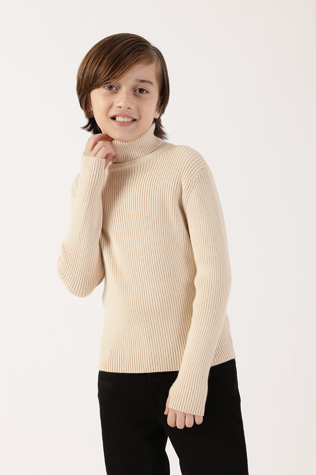 Boys Off-White Turtle Neck Jumper