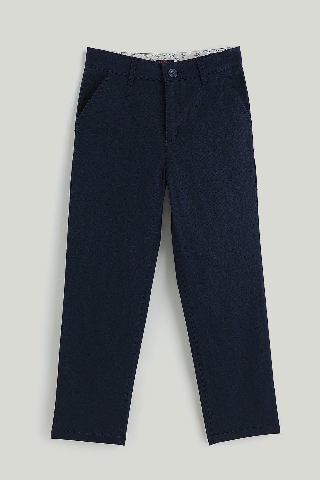Boys Navy Blue Regular Fit Striped Trouser by One Friday