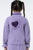 One Friday Varsity Chic Lilac Corduroy Top with Ribbons for Girls