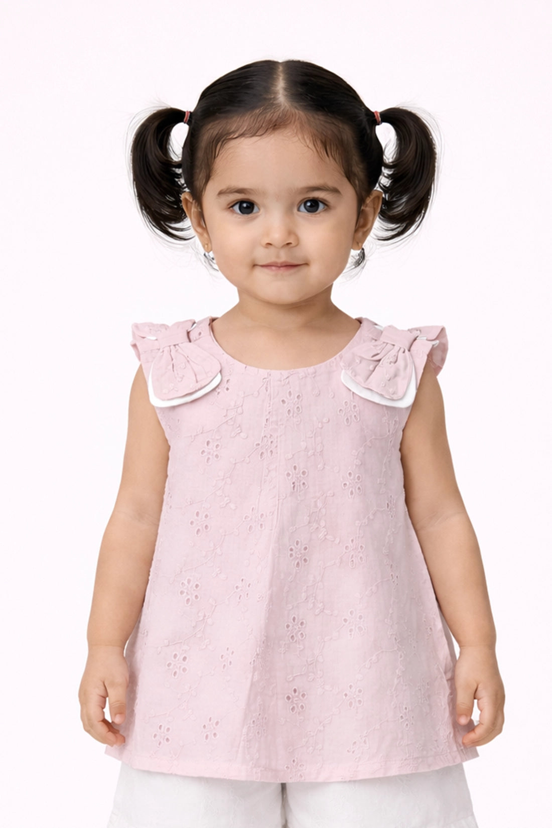 Baby Girls Pink Schiffli Cotton Dress
