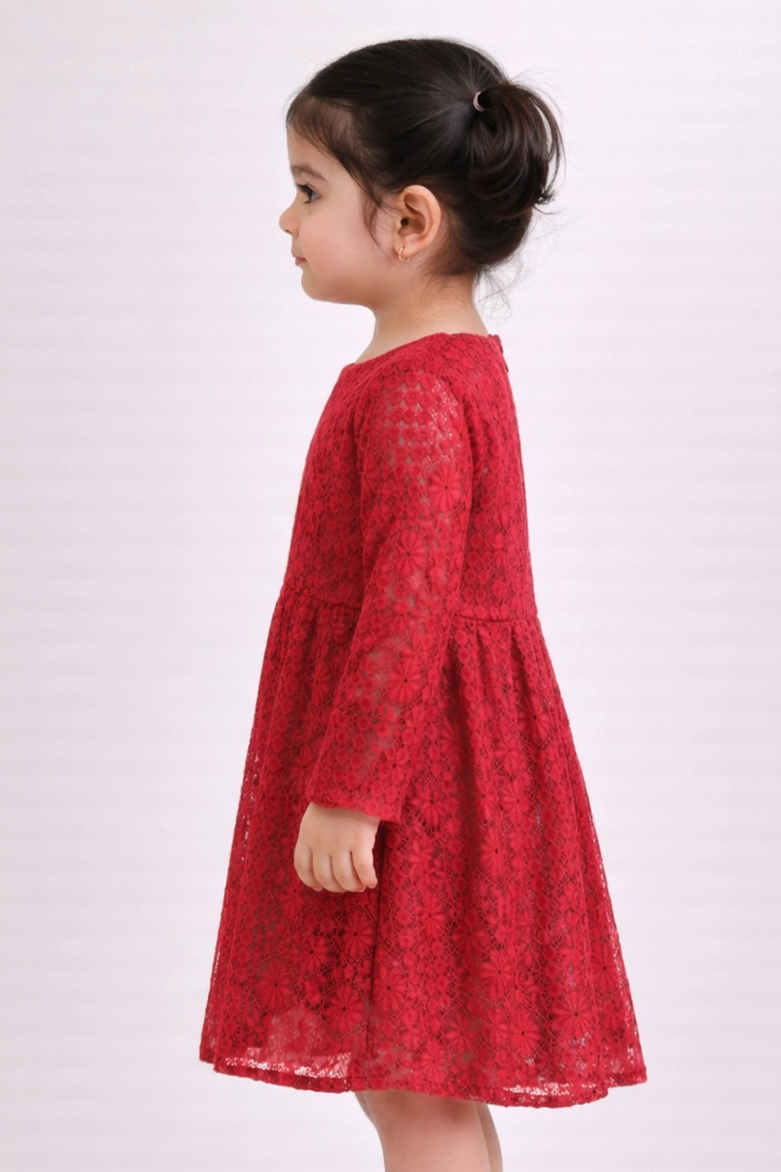 Baby Girls Red Velvet Mesh Dress