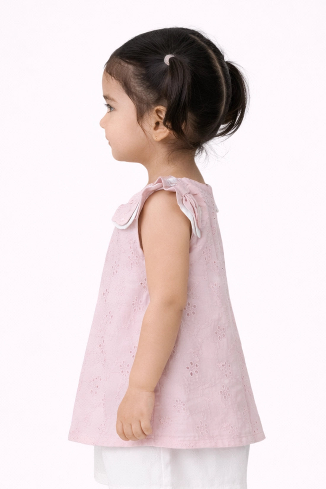 Baby Girls Pink Schiffli Cotton Dress