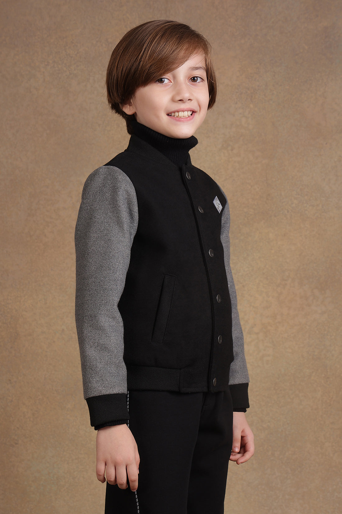 One Friday Kids Boys Black & Grey Dual Colour Jacket