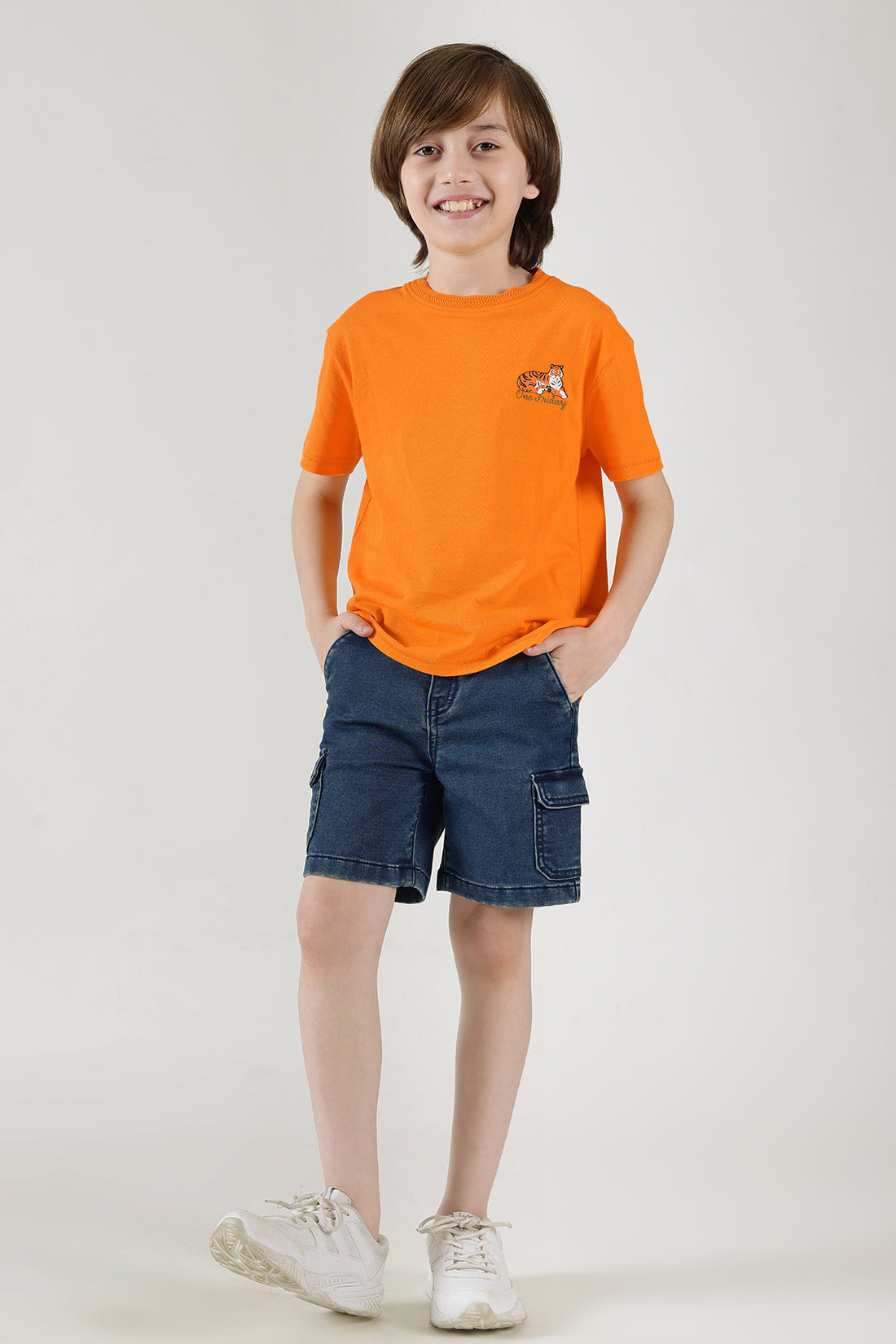 Boys Blue Regular Fitted Solid Shorts