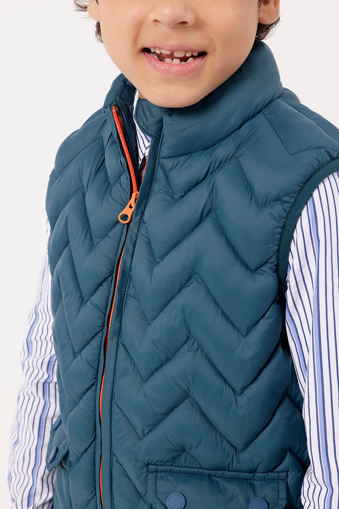 Boys Teal Sleeveless Jacket One Friday