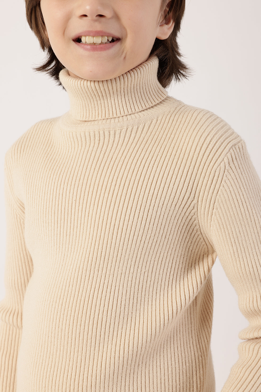 Boys Off-White Turtle Neck Jumper