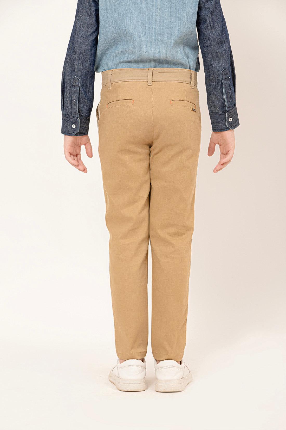 One Friday Varsity Chic Beige Comfort-fit Pants for Boys