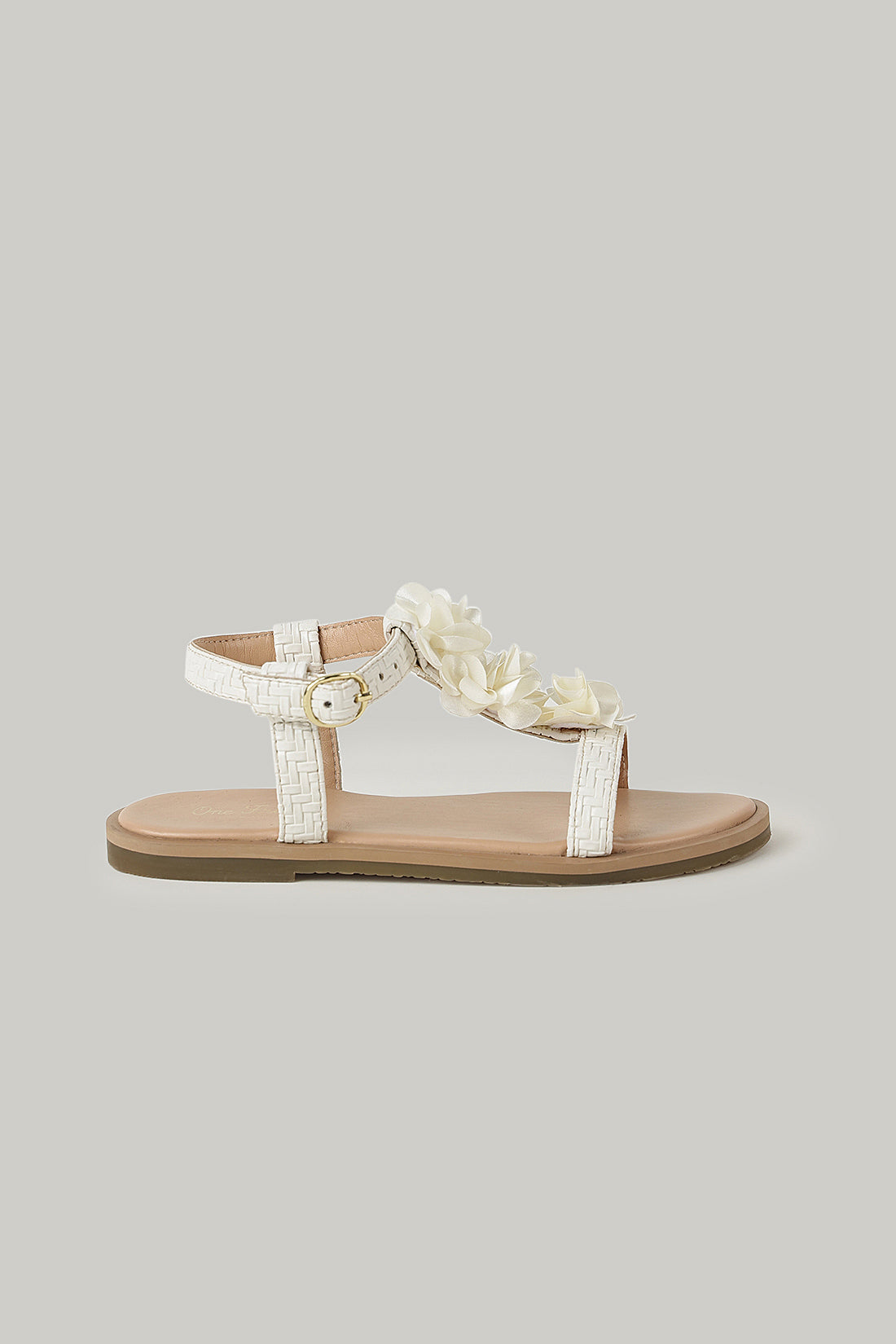 One Friday Girls Off White Solid Sandal
