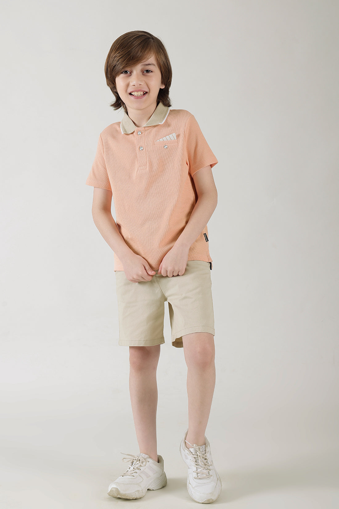 Boys Pink Regular Fitted Half Sleeve Textured T-Shirts By One Friday