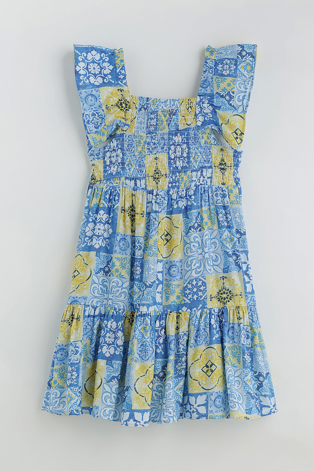 Girls Multicolor Regular Fit Sleeveless Printed Dress by One Friday