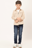 One Friday Varsity Chic Sophisticated Beige Shirt for Boys