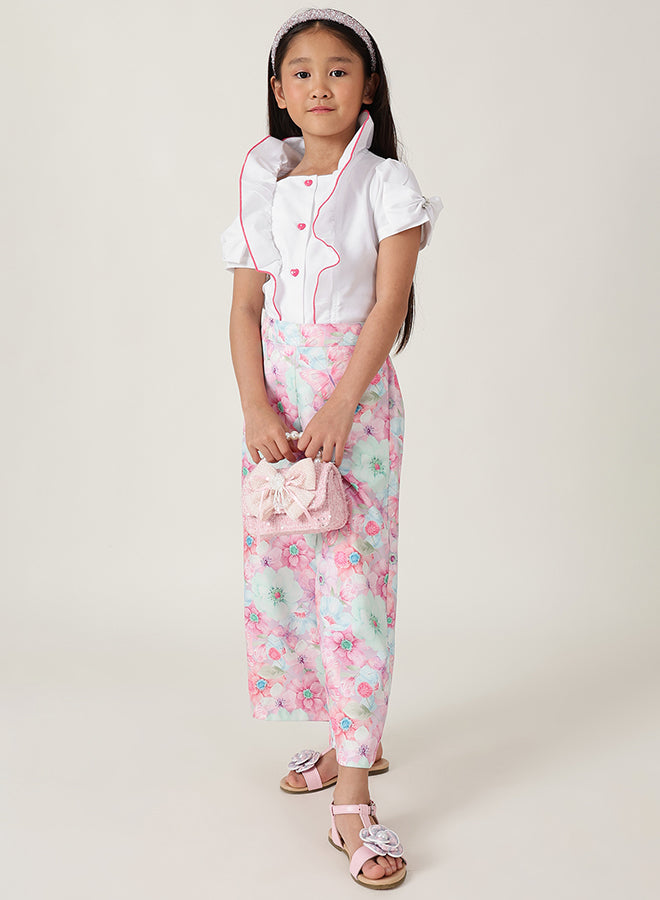 Girls White Essential Top